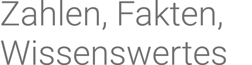 Zahlen, Fakten,  Wissenswertes