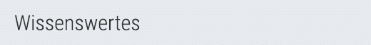 Wissenswertes