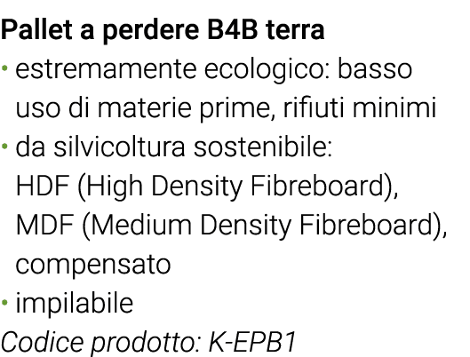 Pallet a perdere B4B terra estremamente ecologico: basso uso di materie prime, rifiuti minimi da silvicoltura sosteni   