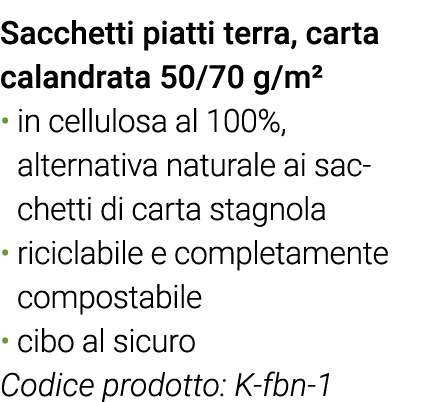 Sacchetti piatti terra, carta calandrata 50 70 g m  in cellulosa al 100%,  alternativa naturale ai sacchetti di carta   