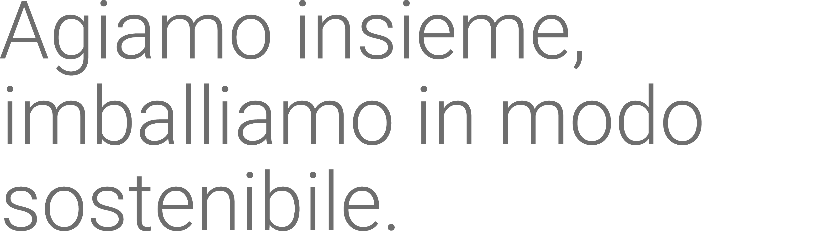 Agiamo insieme, imballiamo in modo sostenibile 