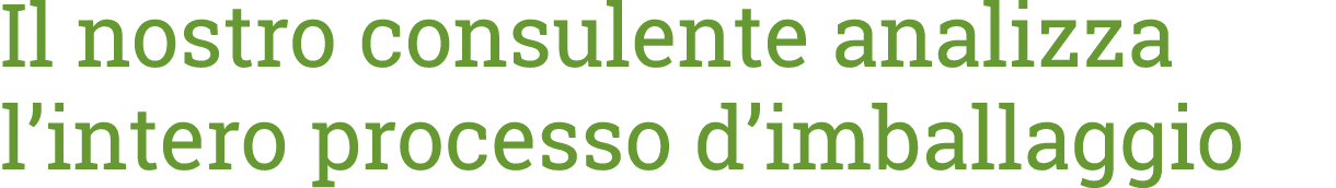 Il nostro consulente analizza l intero processo d imballaggio