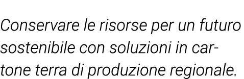 Conservare le risorse per un futuro sostenibile con soluzioni in cartone terra di produzione regionale 