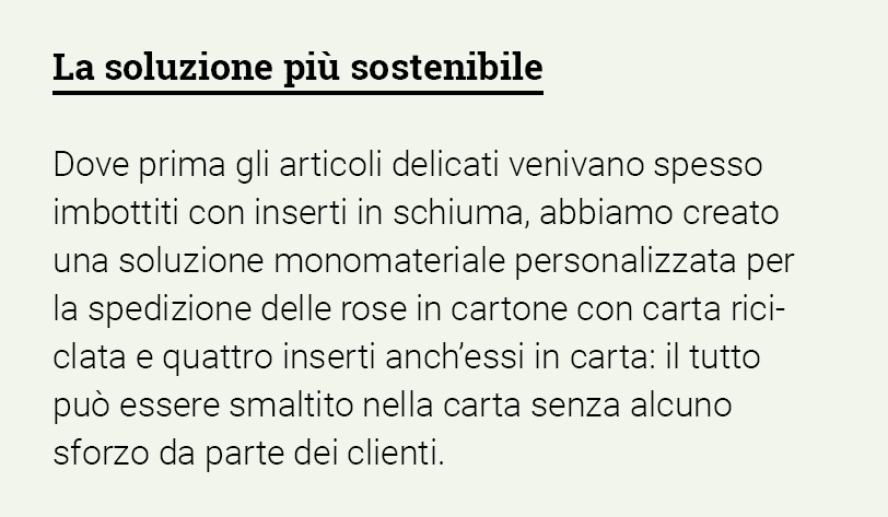La soluzione più sostenibile Dove prima gli articoli delicati venivano spesso imbottiti con inserti in schiuma, abbia   