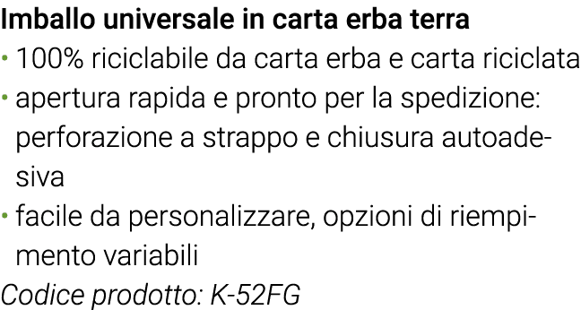 Imballo universale in carta erba terra 100% riciclabile da carta erba e carta riciclata apertura rapida e pronto per    