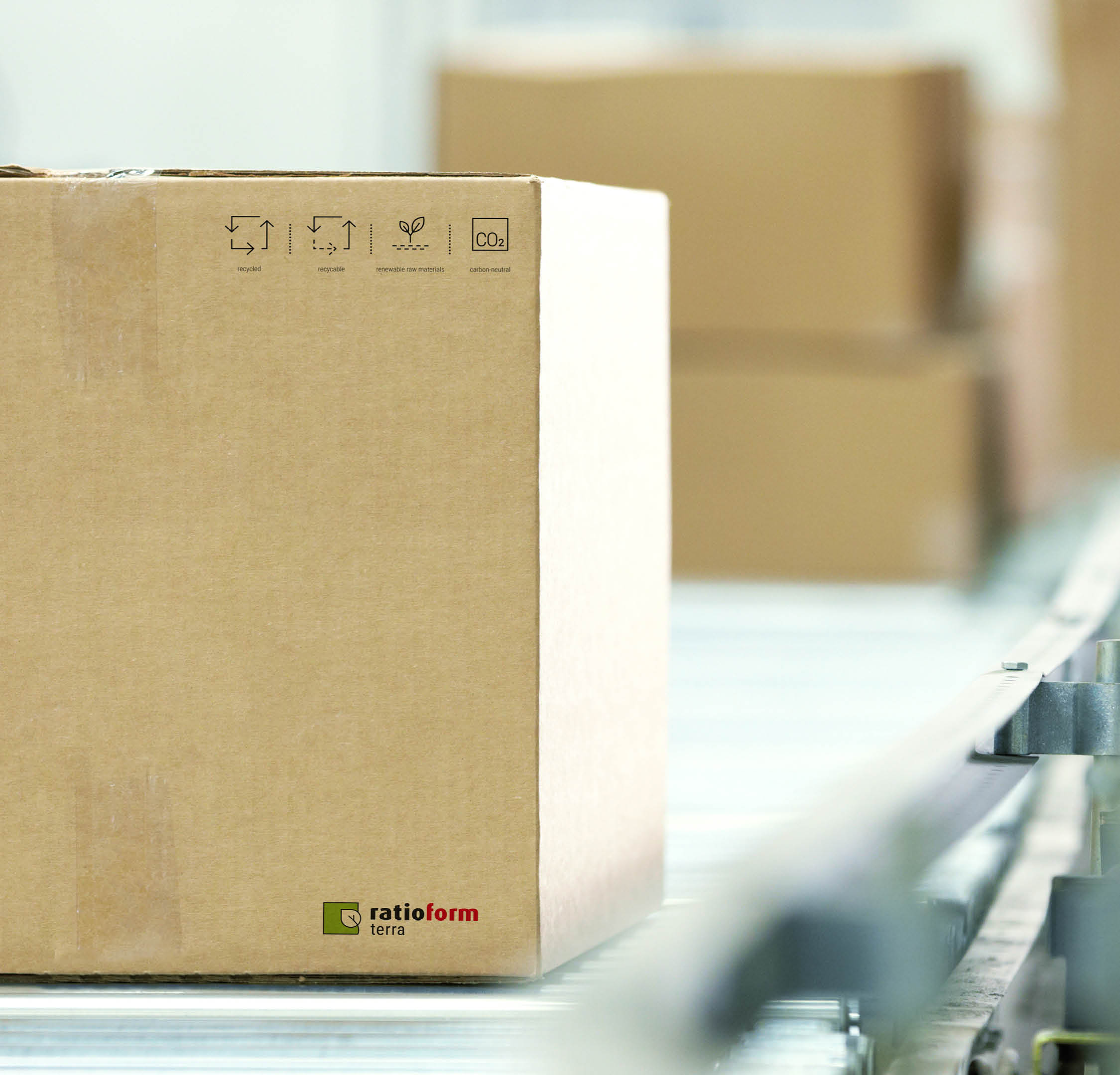 Goods Moving On Conveyor Belt In Distribution Warehouse