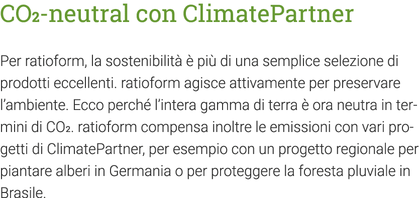 CO2-neutral con ClimatePartner Per ratioform, la sostenibilità è più di una semplice selezione di prodotti eccellenti   