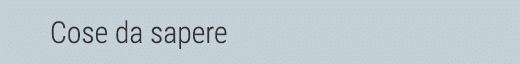 Cose da sapere