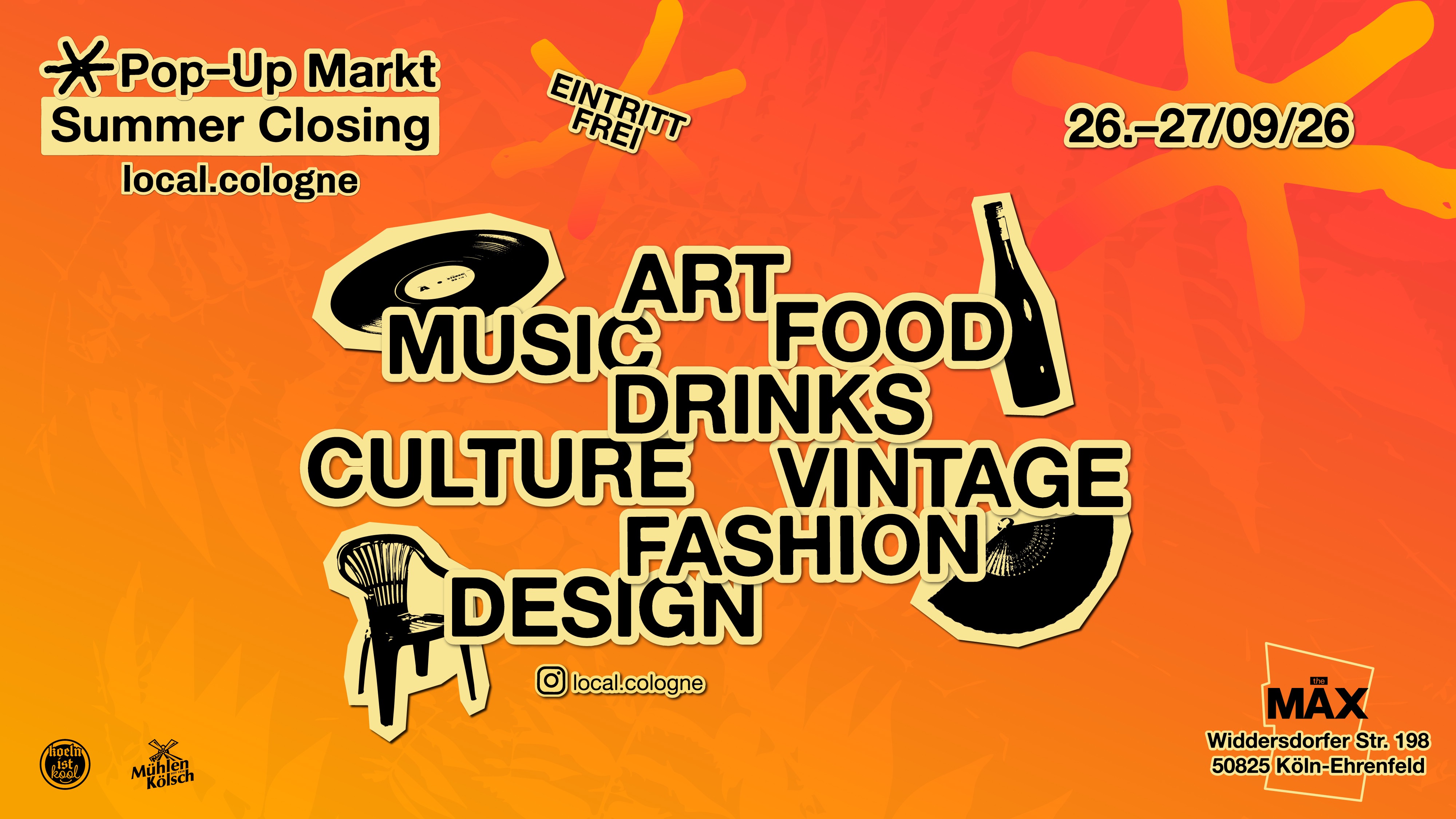 local.cologne Pop-Up Markt in Köln-Ehrenfeld in neuer Open Air Location "The MĀX" - 26. & 27.09.
