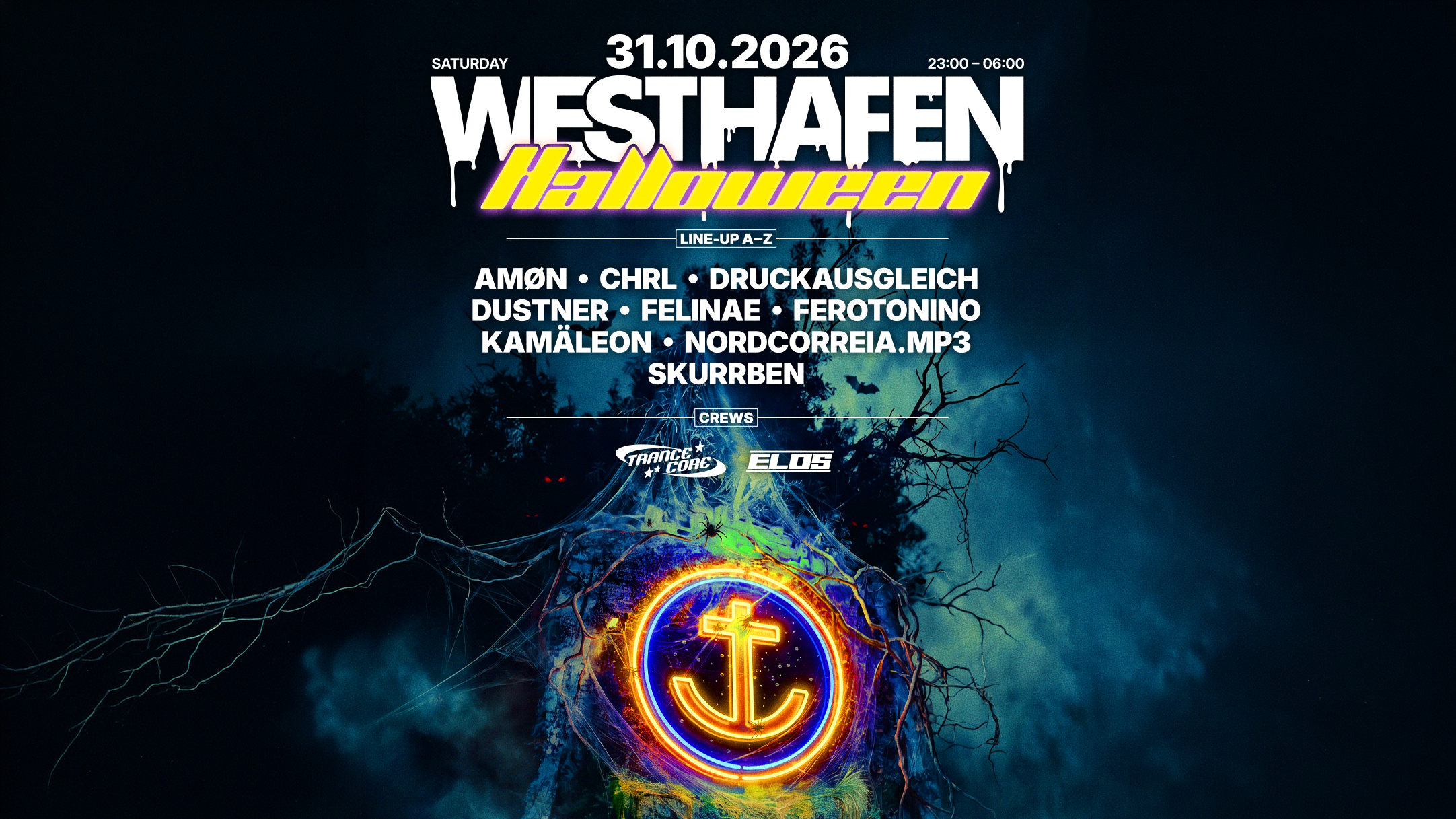 Flyer: Westhafen HALLOWEEN w/ Trancecore & ELOS