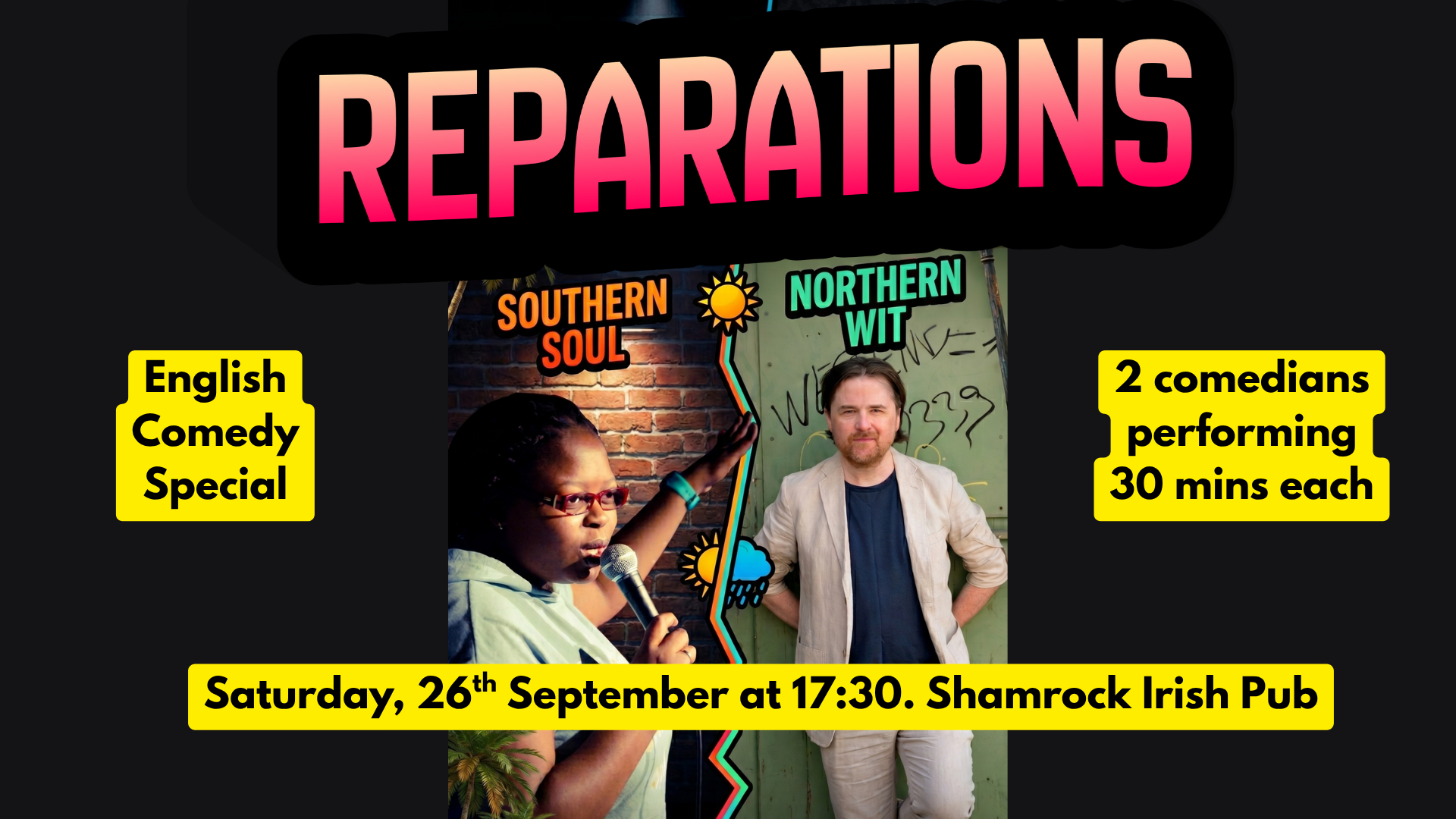 Reparations - an English comedy special in Munich