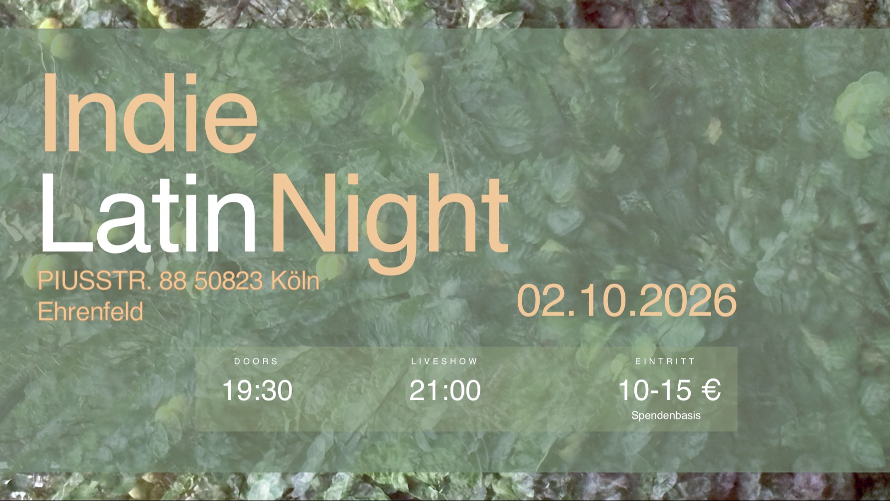 Indie Latin Night, 4th Ed.