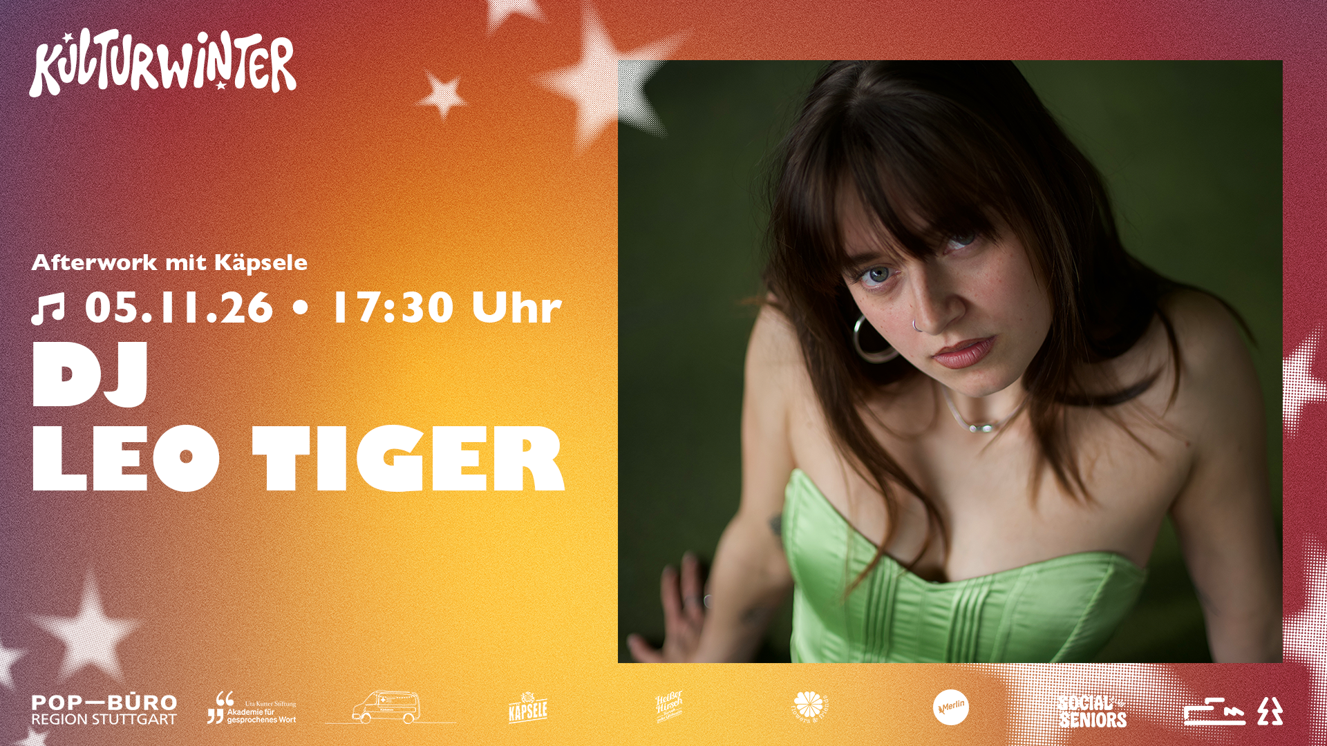 Flyer: Afterwork mit Käpsele: Leo Tiger / Kulturwinter