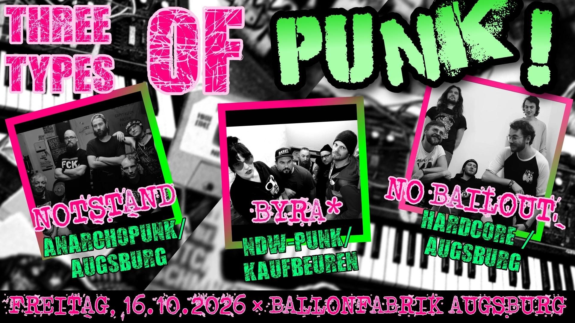 Three types of punk: Notstand | Byra | No Bailout