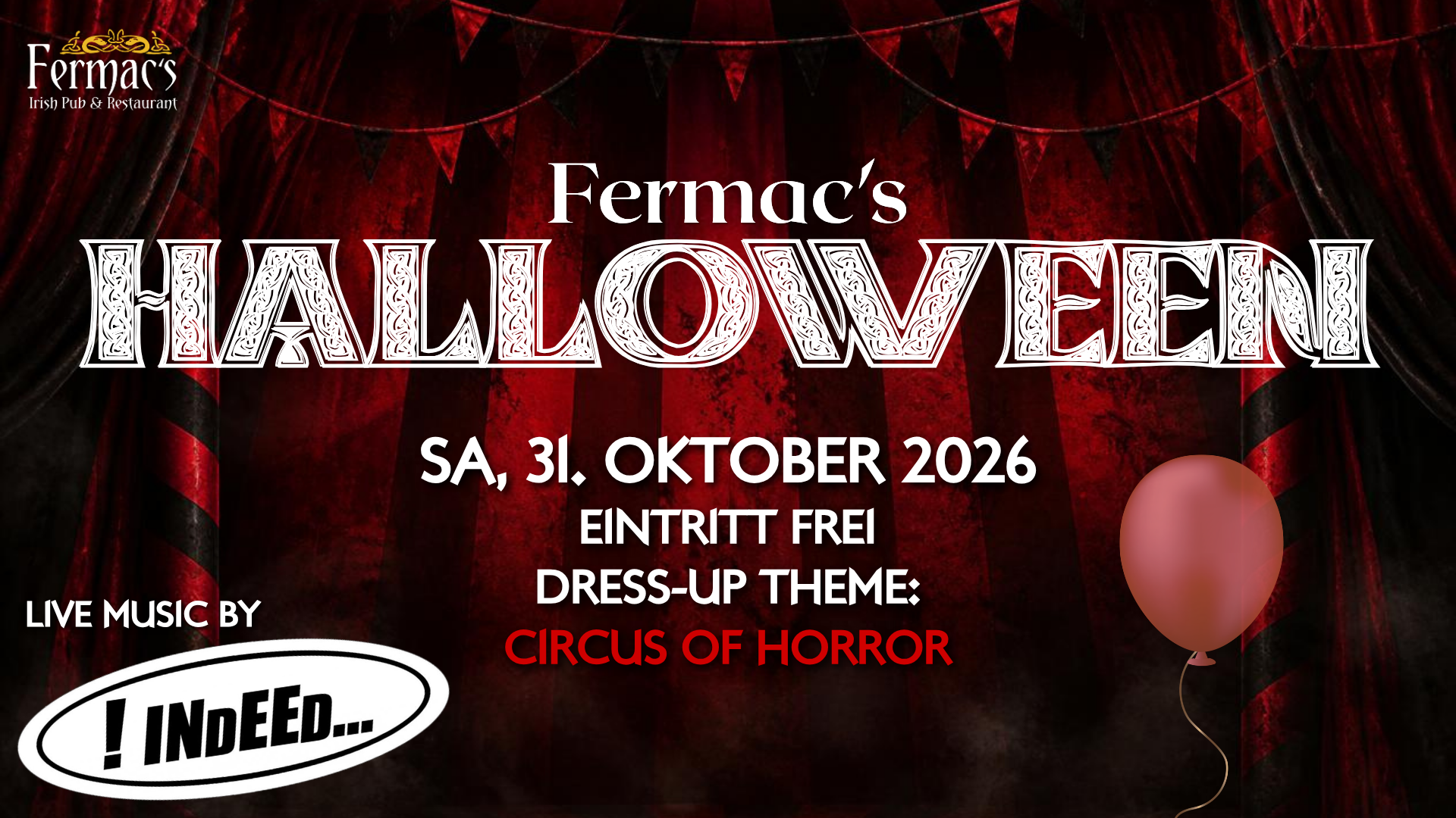 Halloween at Fermac's Irish Pub - LIVE: Indeed