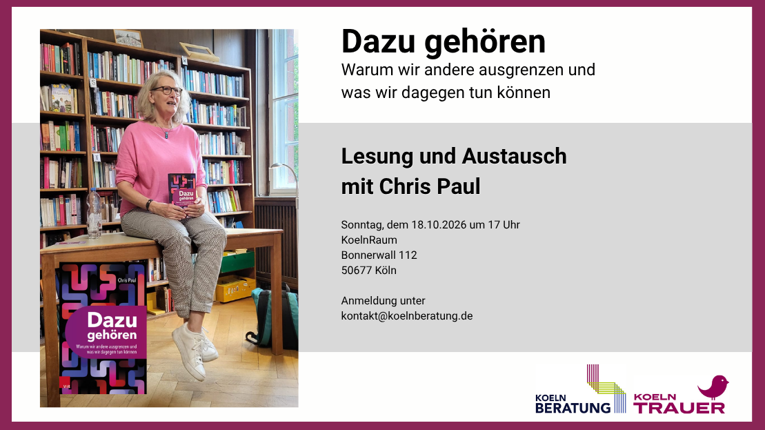 Dazu gehören - Lesung und Austausch mit Chris Paul zu ihrem neuen Buch
