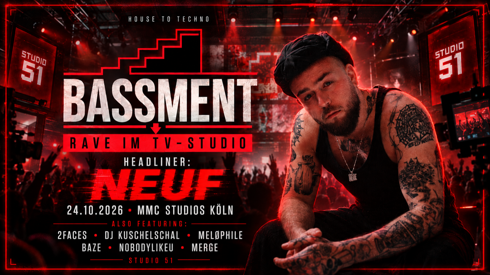 RAVE IM TV-STUDIO – BASSMENT Studio Session Köln