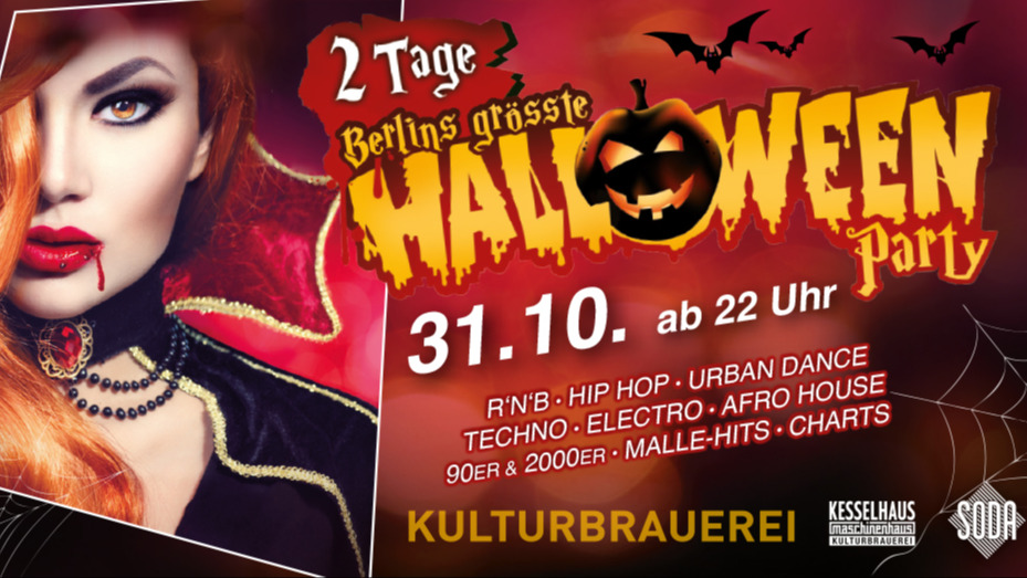 Flyer: Halloween in der Kulturbrauerei SATURDAY