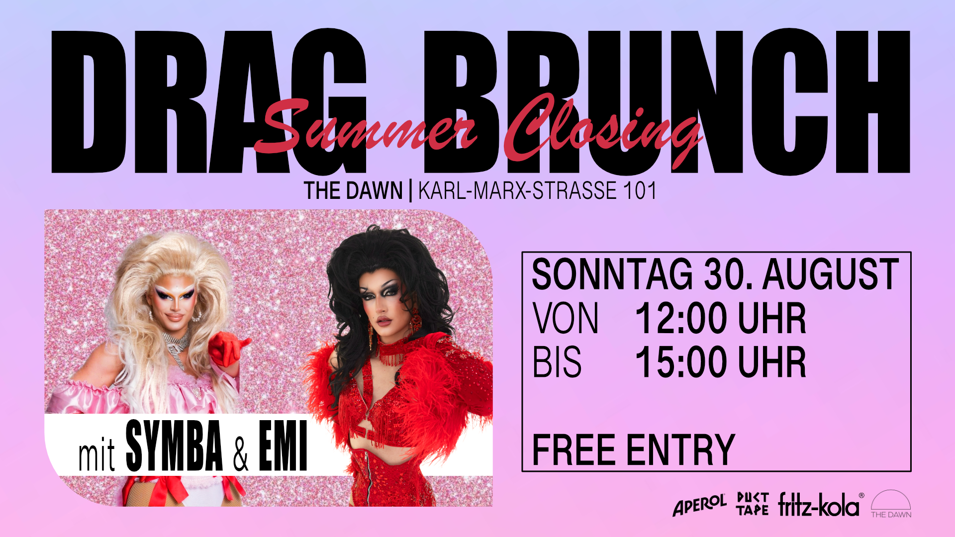 DRAG BRUNCH // sponsored by FRITZ KOLA - Summer Closing