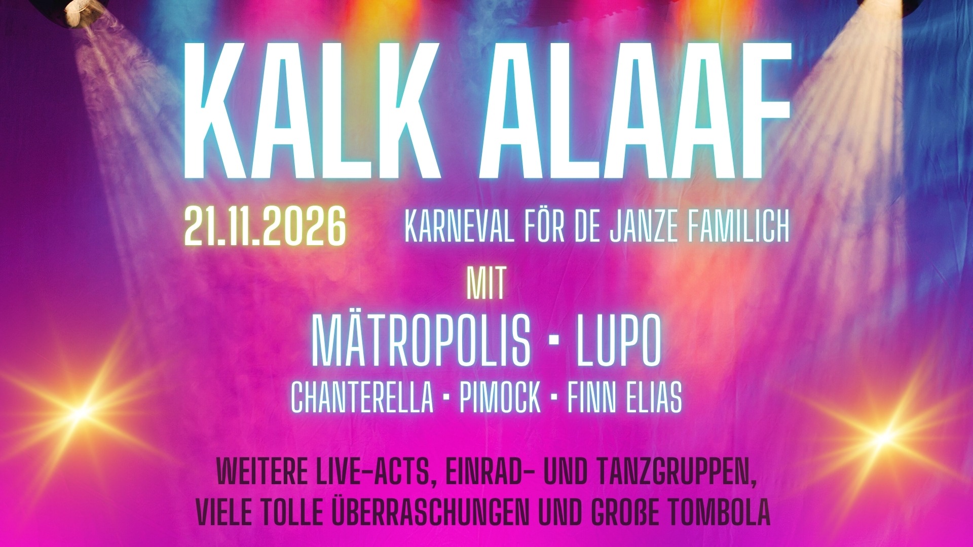 KALK ALAAF 2026 - KARNEVAL FÖR DE JANZE FAMILICH