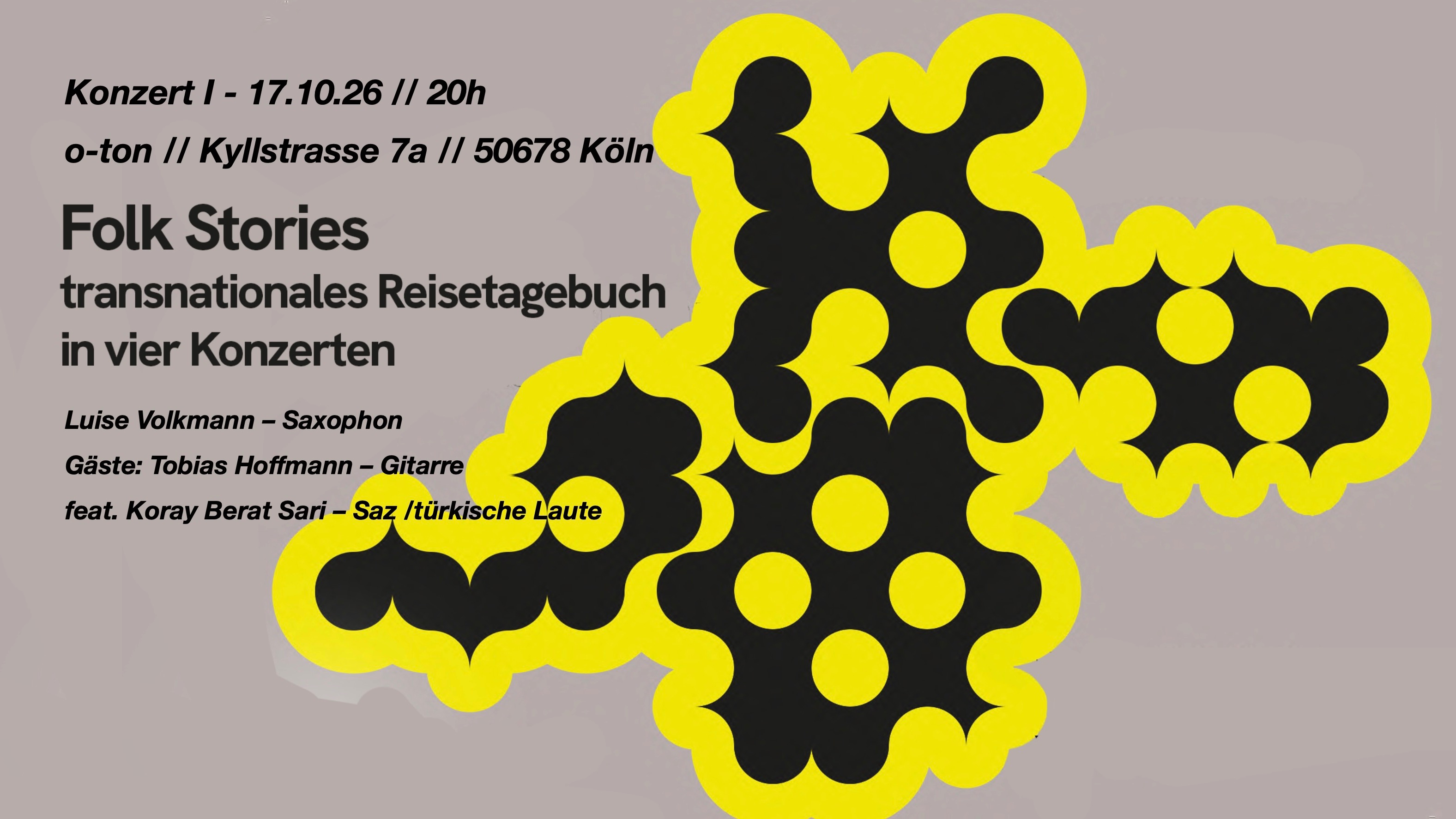 FOLK STORIES – transnationales Reisetagebuch in vier Konzerten mit Luise Volkmann & Guests