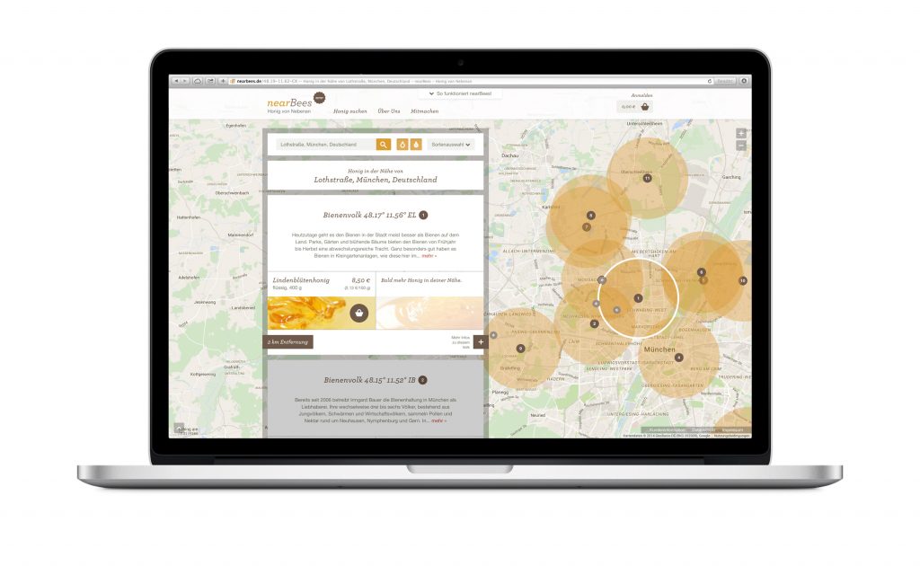 nearBees Onlineplattform - zur Suche nach Bienen in deiner Nachbarschaft