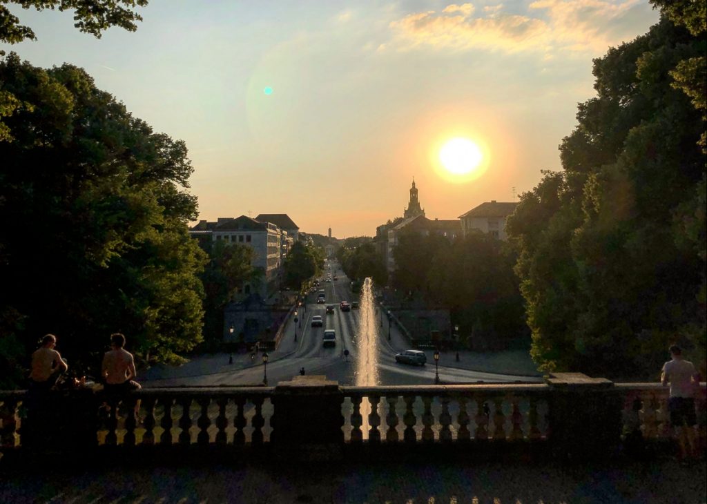 Friedensengel-München-Sonnenuntergang