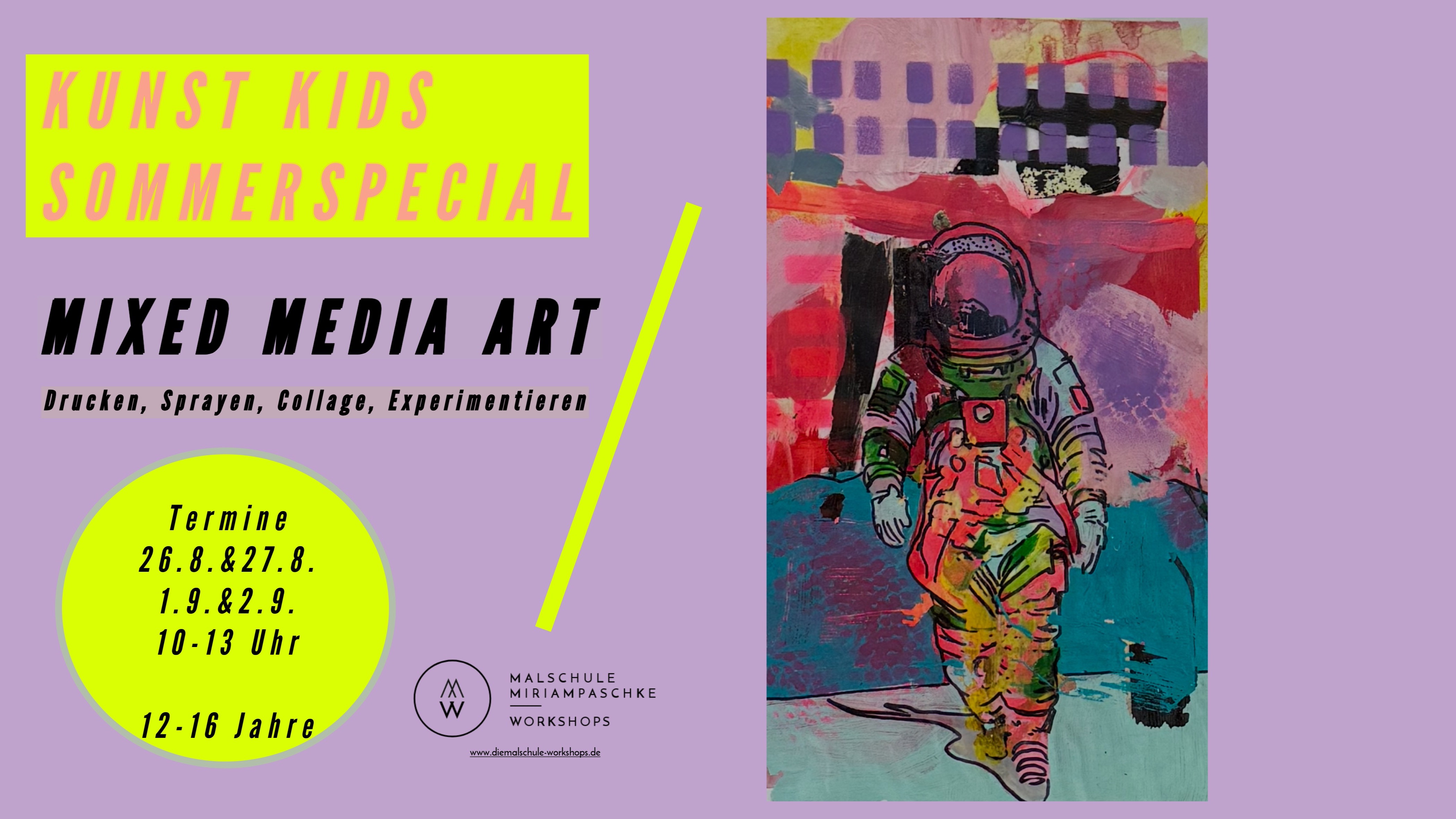 MIXED MEDIA KUNSTKURS KIDS Sommerferien Malkurs