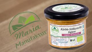 No 01: Kürbis, Süßkartoffeln & Ingwer Süßkartoffelerzeugnis Kürbiserzeugnis Gemüseaufstrich von Maria Manufaktur in Auerbach