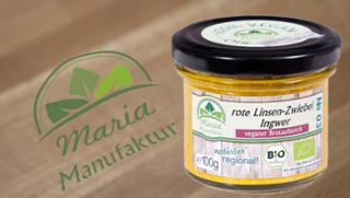 No 03: Rote Linsen, Zwiebel & Ingwer Zwiebelerzeugnis Linsenerzeugnis Gemüseaufstrich von Maria Manufaktur in Auerbach