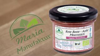 No 09: Rote Beete, Apfel & Meerrettich Gemüseaufstrich Tafelmeerrettich Rote Bete-Erzeugnis von Maria Manufaktur in Auerbach