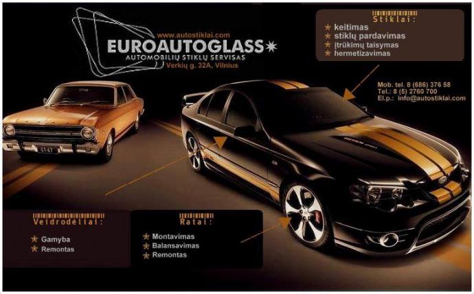 Automobilių stiklų keitimas, veidrodėlių gamyba, keitimas , stiklo įtrūkimų remontas. -0