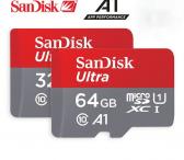 Naujos MicroSD Sandisk 32 ir 64GB Ultra A1 Class 10-0