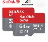 Naujos MicroSD Sandisk 32 ir 64GB Ultra A1 Class 10-0