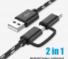 2 in 1 USB Type-C ir MicroUSB greito krovimo laidas-0