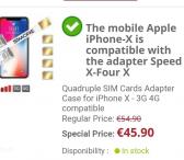 4ių Sim card adapteris iPhone X telefonui -0