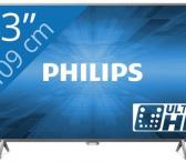 PHILIPS Smart LED ultra slim, pixel plus ultra HD TV, 4K, 43" 109cm. Dual core, Kaip naujas, kaina 299e. Su dokumentais, pilnu komplektu, yra galimybė atvezti už papildomą kainą.-0