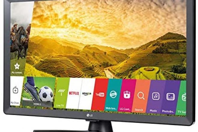 Smart LED Slim LG TV 24" 61cm. Tvarkingas Ismanusis Televizorius LG, kaina- 130e. Gali but kaip monitorius, originalus pultas.-0