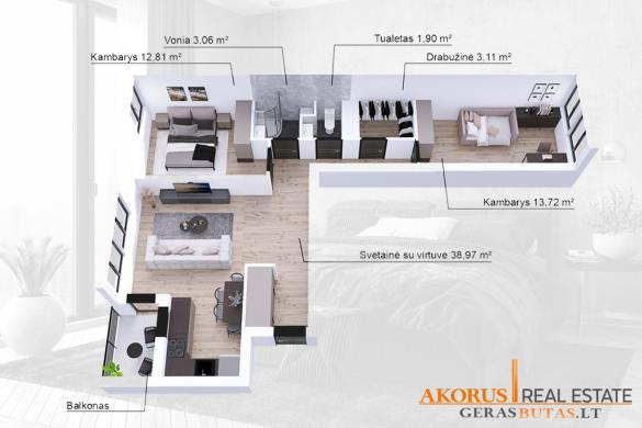 gerasbutas.LT - KOKYBIŠKAI ĮRENGTAS BUTAS, NEREIKALAUJANTIS PAPILDOMŲ INVESTICIJŲ;-0