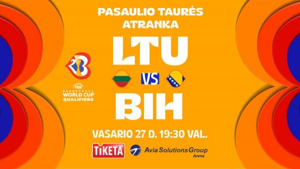 2 bilietai į Lietuva - Bosnija ir Hercogovina krepšinio varžybas, geros vietos.-0