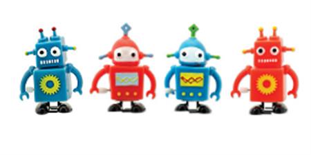 Robot andarín de goma