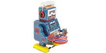 Robot Pequeño Azul Tambor