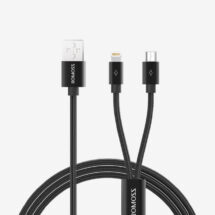 ROMOSS ΚΑΛΩΔΙΟ ΦΟΡΤΙΣΗΣ NYLON CB209 2-σε-1 Lightning / Micro-USB 1.5M