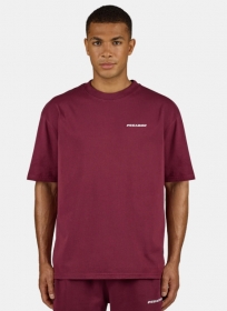 Logo Oversized Tee Washed Maroon Red White