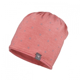 KIDS GIRL-Beanie, middle, altrosameliert-glitzersterne