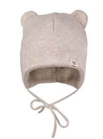 GOTS BABY-Mütze,Baumwollfleece, hellbraunmeliert