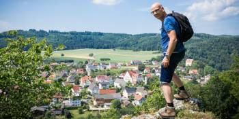 Een uitzicht in de Schwabische Alb