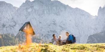 Familie op berg