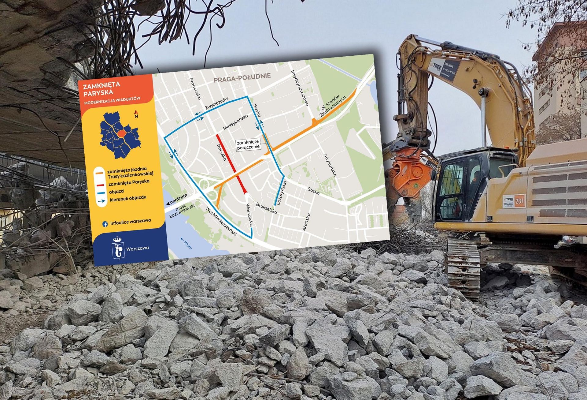 Wiadukty nad Paryską do wyburzenia. Wielkie zmiany w ruchu drogowym na Saskiej Kępie