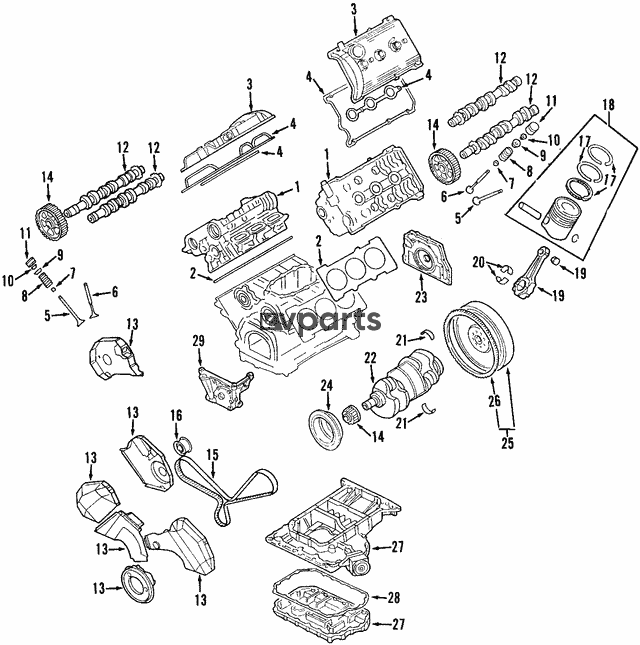 Volkswagen  Passat   - Mühərrikin silindr başlığı Araqatları
